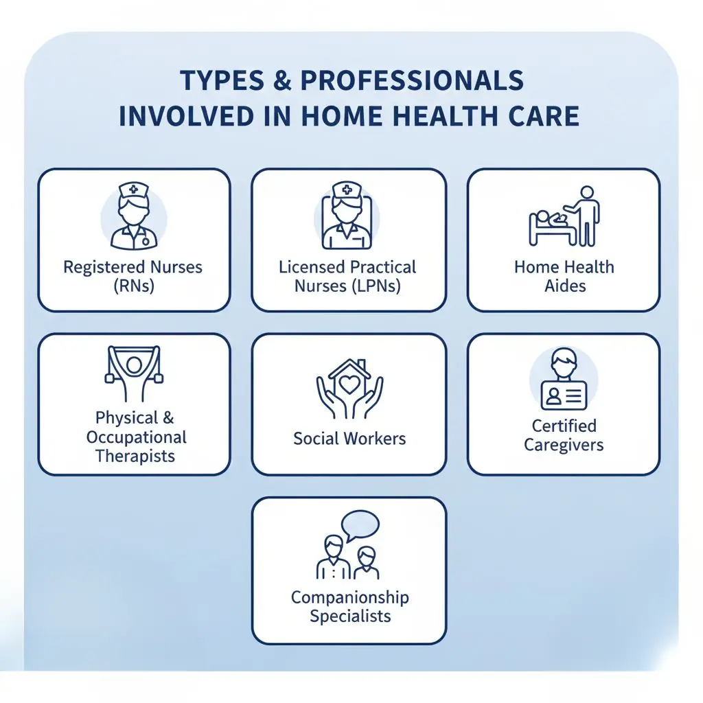 Healthcare professionals providing senior care services.